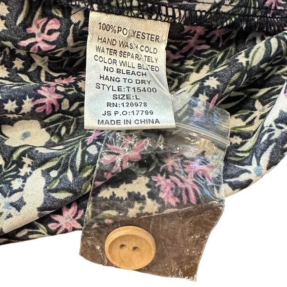 Entro Womens multicolor babydoll top, tiered, floral, size Large - Picture 6 of 7